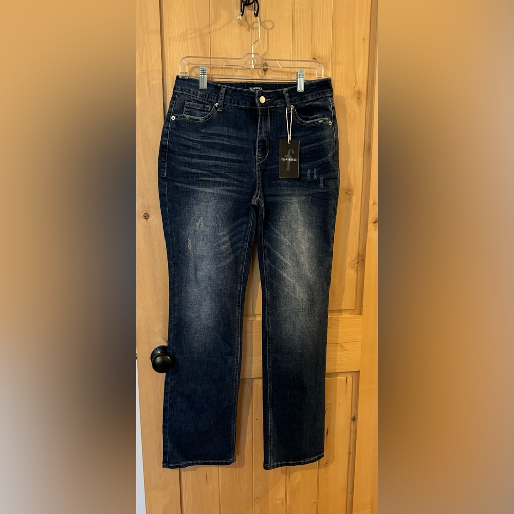 Classic Dark Blue Straight Leg Jeans